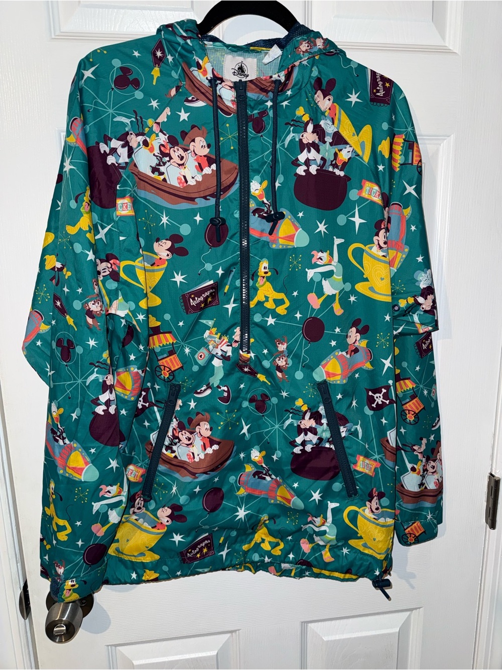 Disney Parks Play In The Park Windbreaker Rain Jacket NWT Small Zipper Pockets